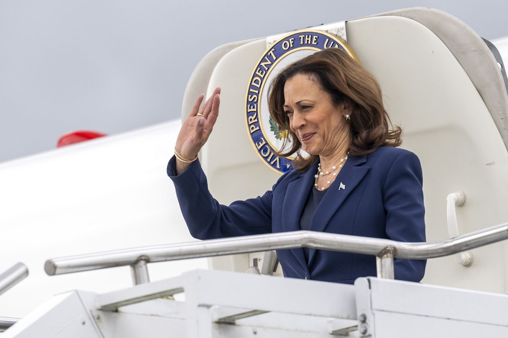 Vice President Harris' name is suddenly being mentioned frequently by Democrats in the succession debate.  (archive image)